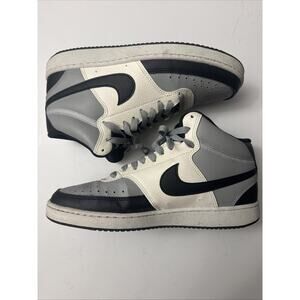 Nike Court Vision Mid Men’s 8 White Grey Leather High Top Sneakers DN3571-002